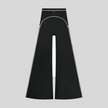 TrackLine Outline Flared Pants in Black front view featuring a high-rise waistband, contrast piping, and flared leg