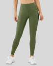 High-waist AeroFlow mesh legging in matcha green, front view