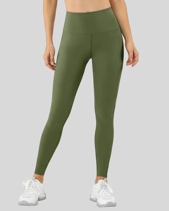 High-waist AeroFlow mesh legging in matcha green, front view