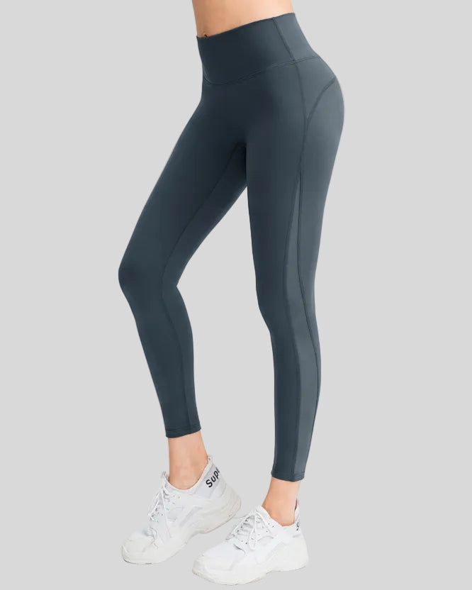 AeroFlow mesh legging in dark gray shown from front angle