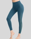 AeroFlow mesh legging in deep teal shown from front angle