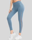 AeroFlow mesh legging in light blue shown from front angle