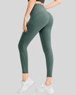 Back angle view of AeroFlow mesh legging in matcha green highlighting airflow mesh details