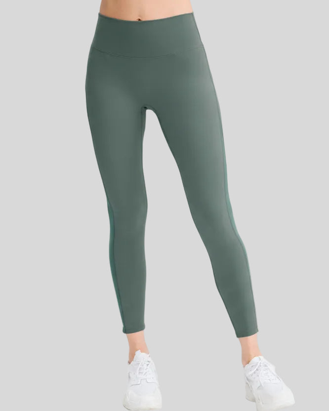 AeroFlow mesh legging in matcha green shown from front angle