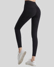 Athlesi AlignForm leggings in black color back view showing contouring fit and seamless design