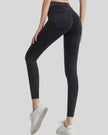 Athlesi AlignForm leggings in charcoal color back view showing contouring fit and seamless design