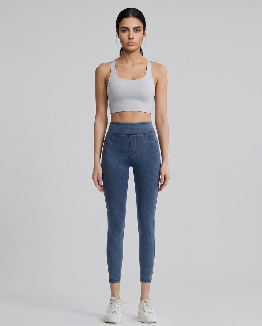 Athlesi AlignForm leggings medium color styled on model with activewear top in minimal setting