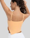 Back view of sherbet AsymFlow Edge Active Cami with clean straps and smooth opaque finish