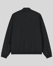 Axis Bomber Jacket in Black with relaxed silhouette and elasticized hem back view