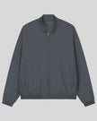 Axis Bomber Jacket in Dark Gray with stand collar, zip front and side pockets front view