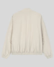 Axis Bomber Jacket in Gray Camel with relaxed silhouette and elasticized hem back view