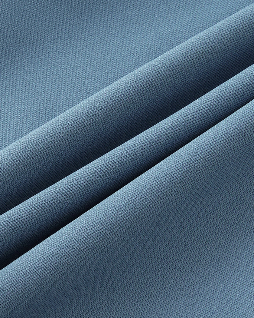BaseLine Biker Shorts in gray blue, fabric texture close-up