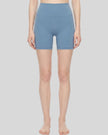 BaseLine Biker Shorts in gray blue, lower body front view