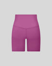 BaseLine Biker Shorts in purple, 3D back view with high-waisted fit