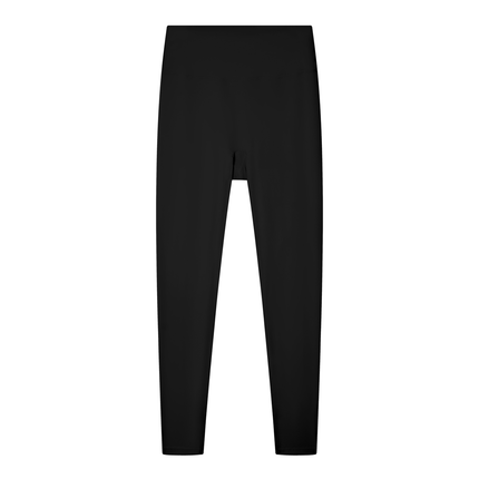 BaseLine High-Waisted Leggings in black, flatlay front view with high-waisted fit