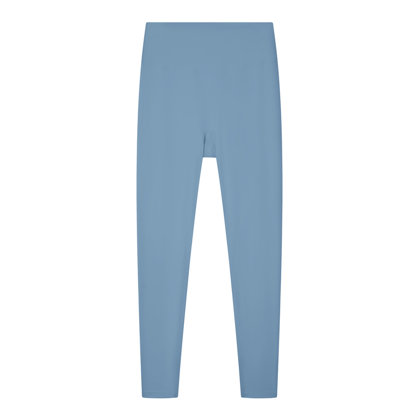 BaseLine High-Waisted Leggings in haze blue, flatlay front view with high-waisted fit