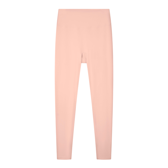 BaseLine High-Waisted Leggings in pink, flatlay front view with high-waisted fit