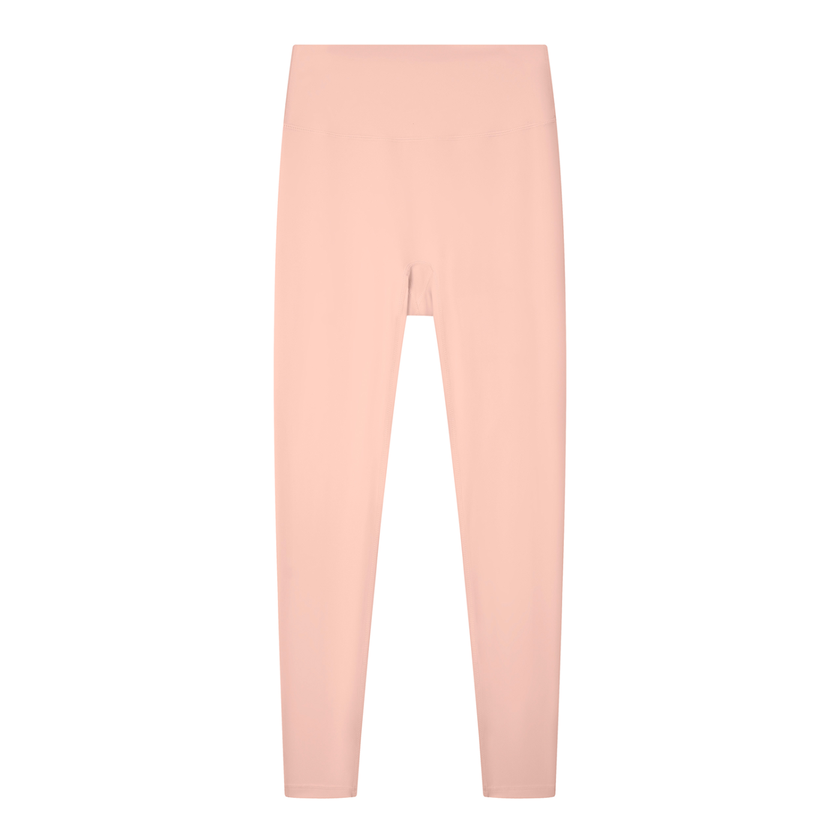 BaseLine High-Waisted Leggings in pink, flatlay front view with high-waisted fit