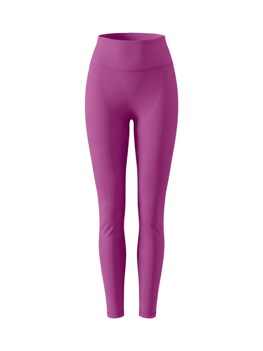 BaseLine High-Waisted Leggings in white, 3d front view with high-waisted fit