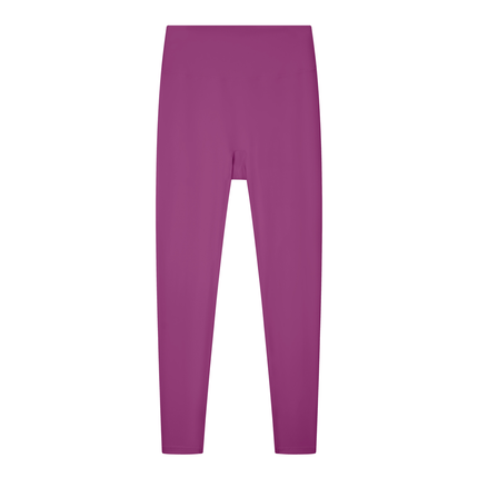 BaseLine High-Waisted Leggings in purple, flatlay front view with high-waisted fit