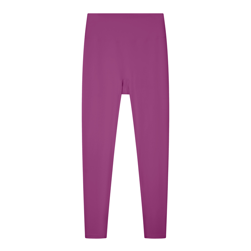 BaseLine High-Waisted Leggings in purple, flatlay front view with high-waisted fit
