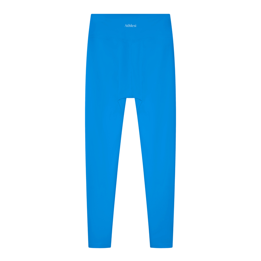 BaseLine High-Waisted Leggings in royal blue, flatlay back view with clean silhouette

3. Lower Body Front