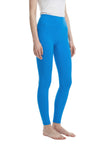 BaseLine High-Waisted Leggings in royal blue, angled front view showing contour fit