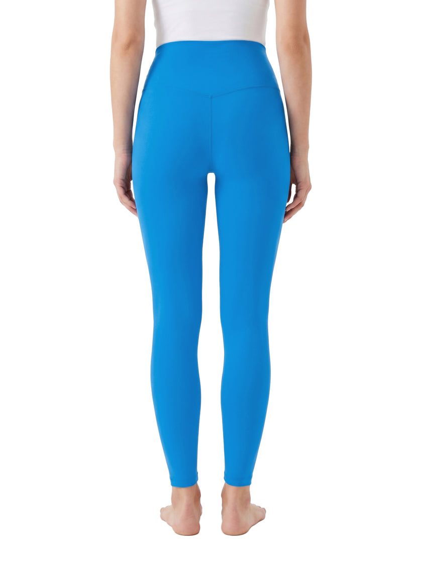 BaseLine High-Waisted Leggings in royal blue, lower body back view