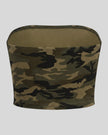 Camo Tube Top in Army Green Camo back view