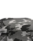 Close-up of the front neckline and camouflage print on the Camo Tube Top in Gray Camo