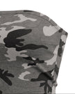 Side angle view highlighting the fit of the Camo Tube Top in Gray