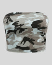 Camo Tube Top in Light Blue Camo front view