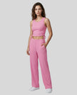 Front view of the CloudEase Lounge Set in fuchsia pink styled without the long sleeve cover-up