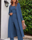 Lifestyle image of the CloudEase Lounge Set in navy styled for elevated lounging and casual everyday wear