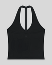 Contour Halter Yoga Tank Top in Black back view