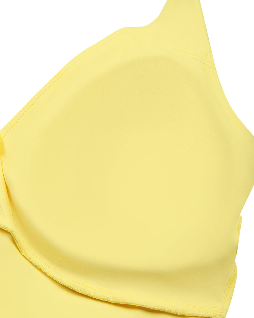 Closeup of chest padding construction inside Contour Ruched Yoga Top