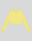 Contour Yoga Jacket in yellow with full-zip front and contour seams front view