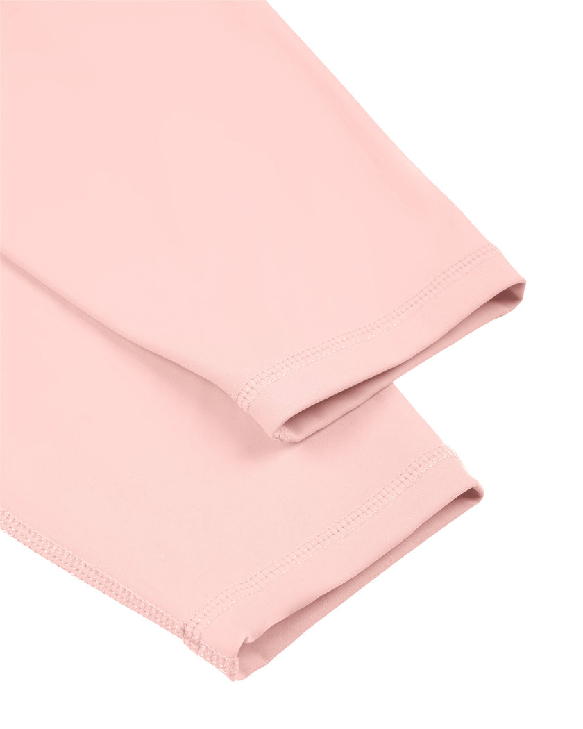 Closeup of clean ankle-length hem on Contour Yoga Leggings in pink