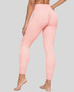 Angled back view highlighting the ruched waistband detail on Contour Yoga Leggings