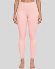 Lower body front view of woman wearing Contour Yoga Leggings in pink