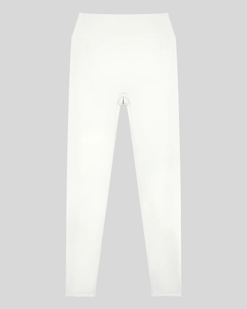 Contour Yoga Leggings in white with high-rise waistband front view