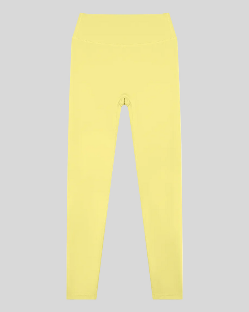 Contour Yoga Leggings in yellow with high-rise waistband front view
