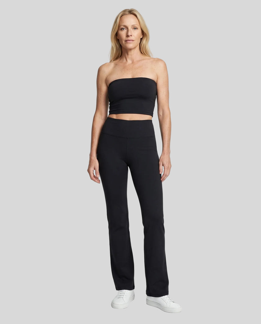 Model wearing the Contour Yoga Pants in Black, front full body view