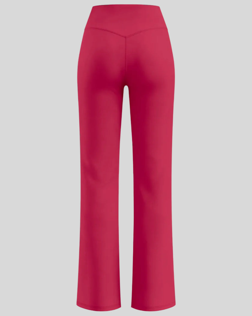 Contour Yoga Pants in Rose Red back view