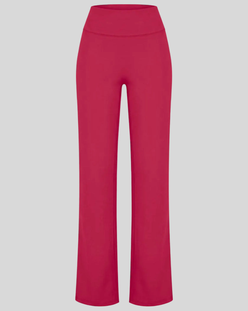 Contour Yoga Pants in Rose Red front view