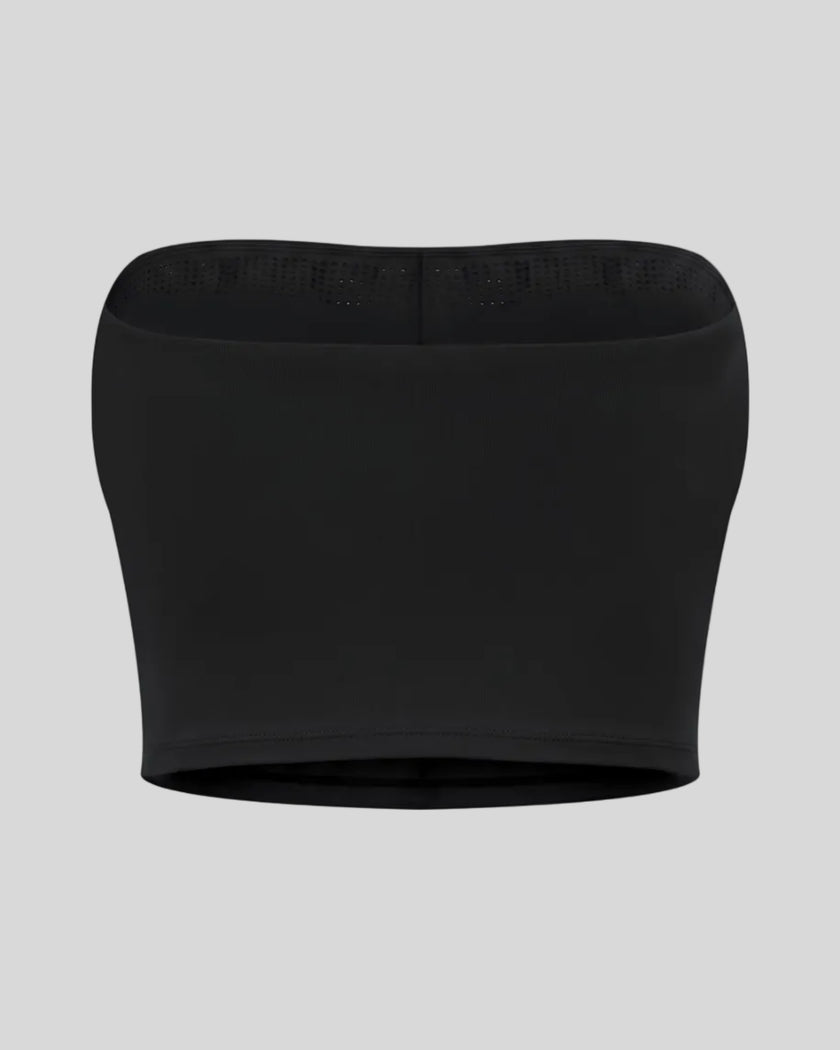 Contour Yoga Tube Top in Black back view