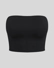 Contour Yoga Tube Top in Black front view