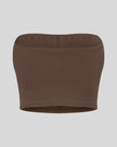 Contour Yoga Tube Top in Brown back view