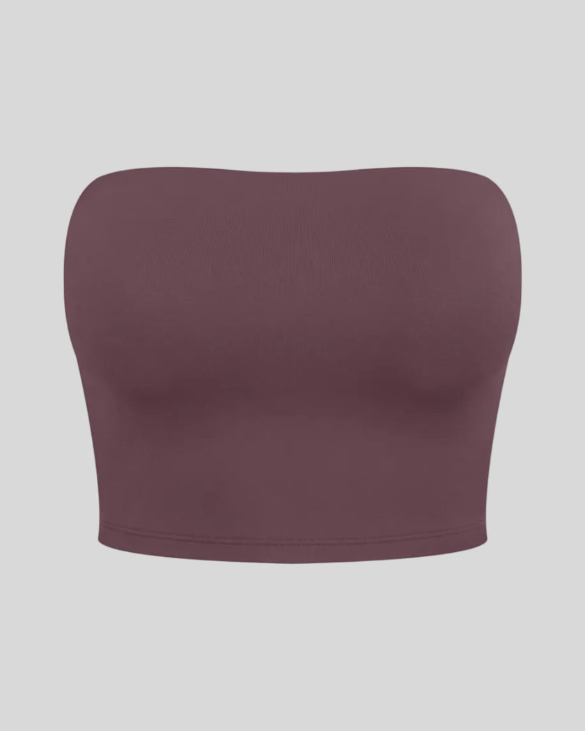 Contour Yoga Tube Top in Plum Purple front view