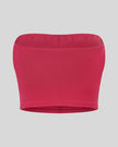Contour Yoga Tube Top in Rose Red back view